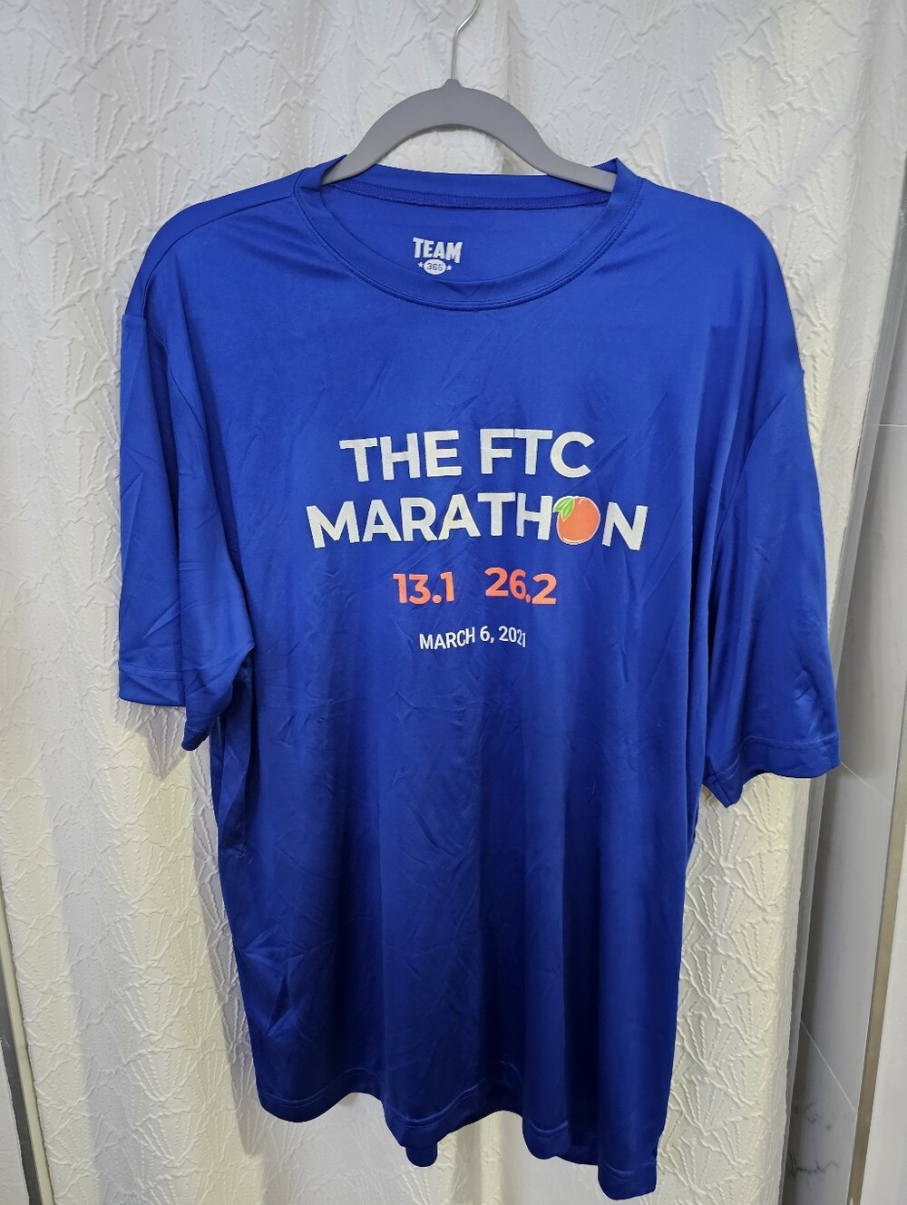 Men's XL Royal Blue FTC Marathon & Half Short Sleeve Tech Top By Team 365
